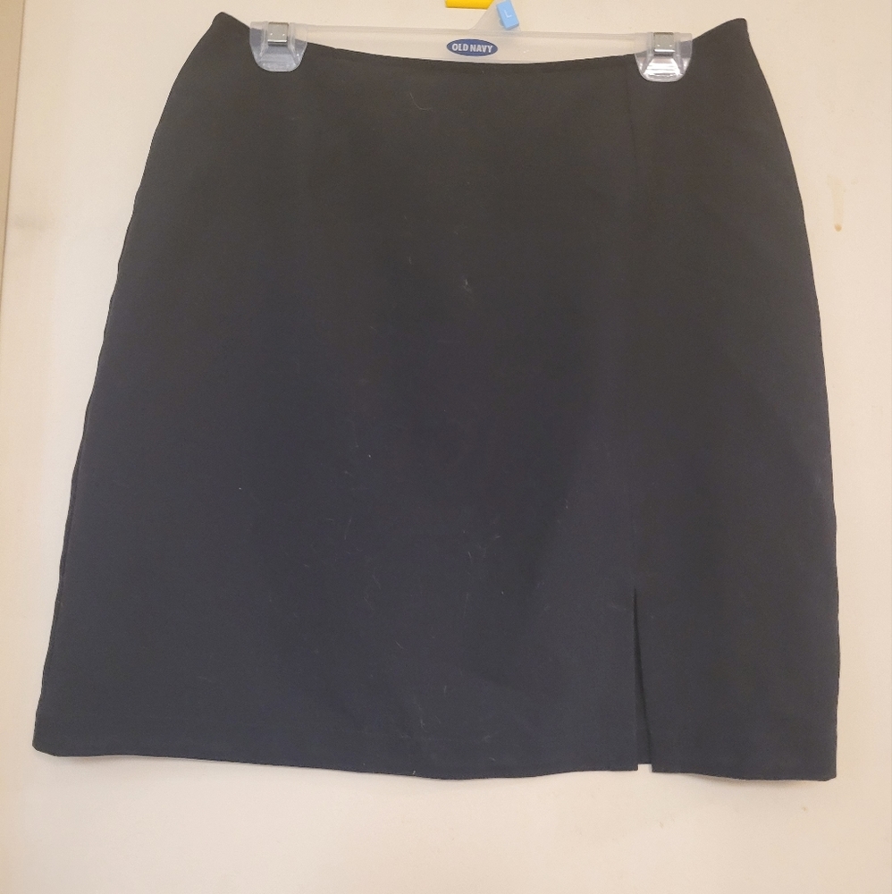 Black pencil skirt with small side slit, size 12, California Influence